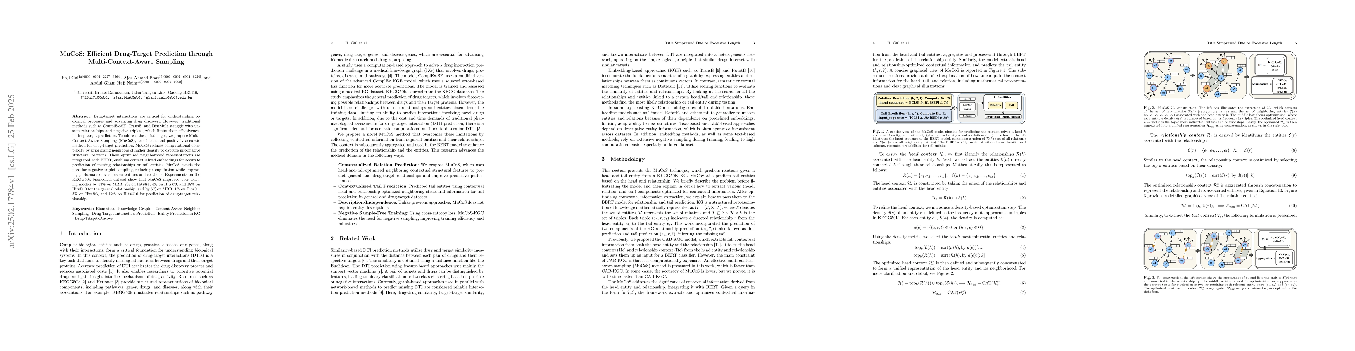Thumbnail for MuCoS: Efficient Drug-Target Prediction through Multi-Context-Aware
  Sampling