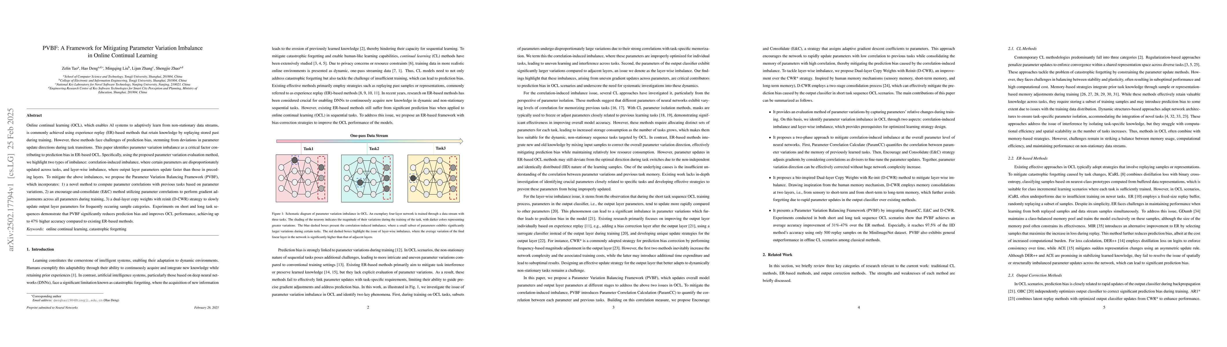 Thumbnail for PVBF: A Framework for Mitigating Parameter Variation Imbalance in Online
  Continual Learning