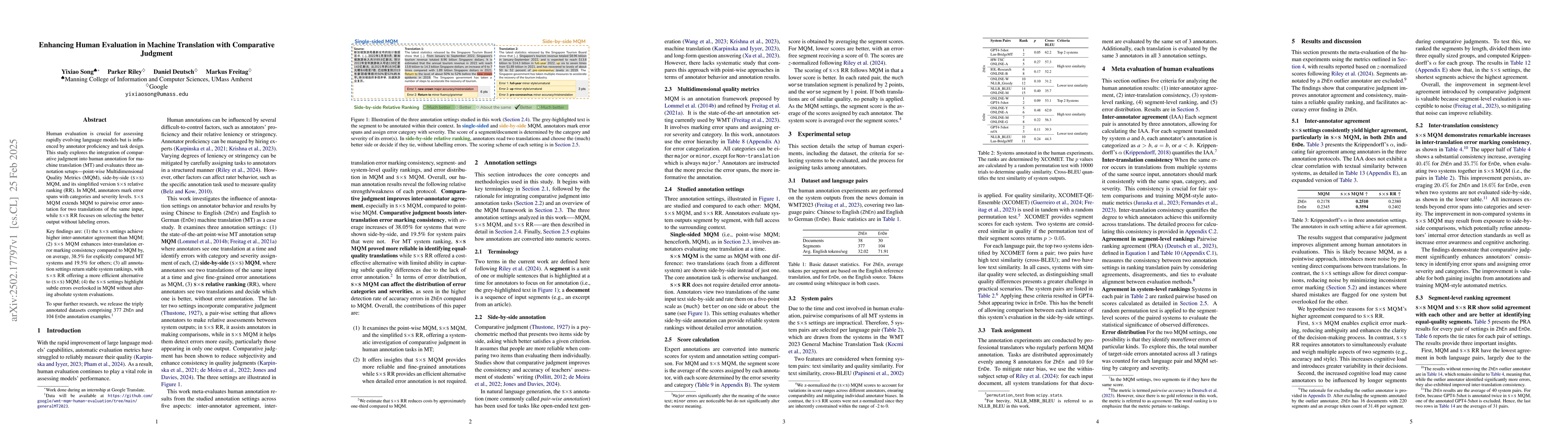 Thumbnail for Enhancing Human Evaluation in Machine Translation with Comparative
  Judgment