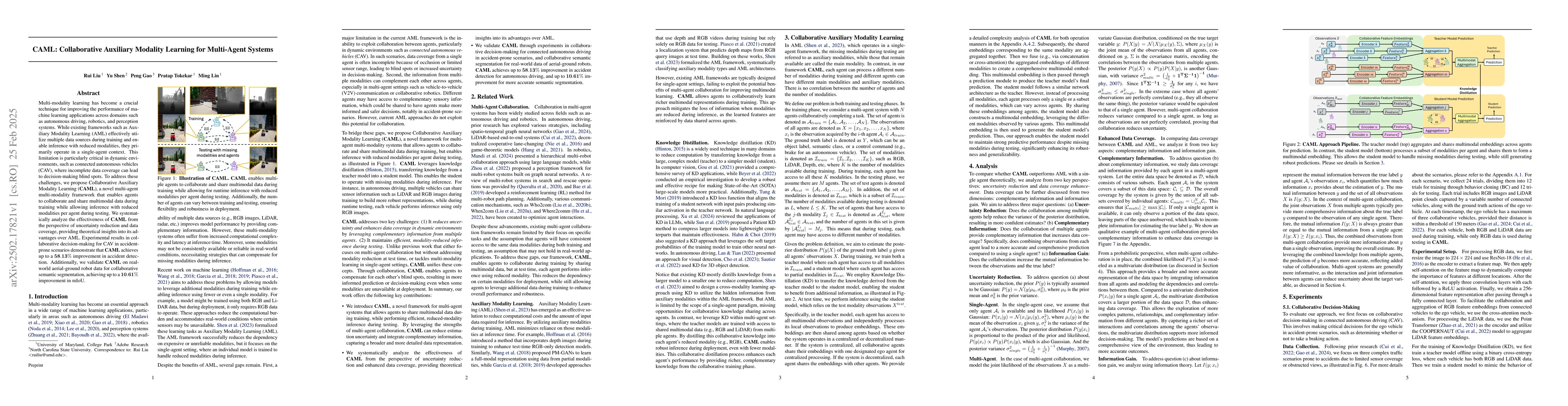 Thumbnail for CAML: Collaborative Auxiliary Modality Learning for Multi-Agent Systems