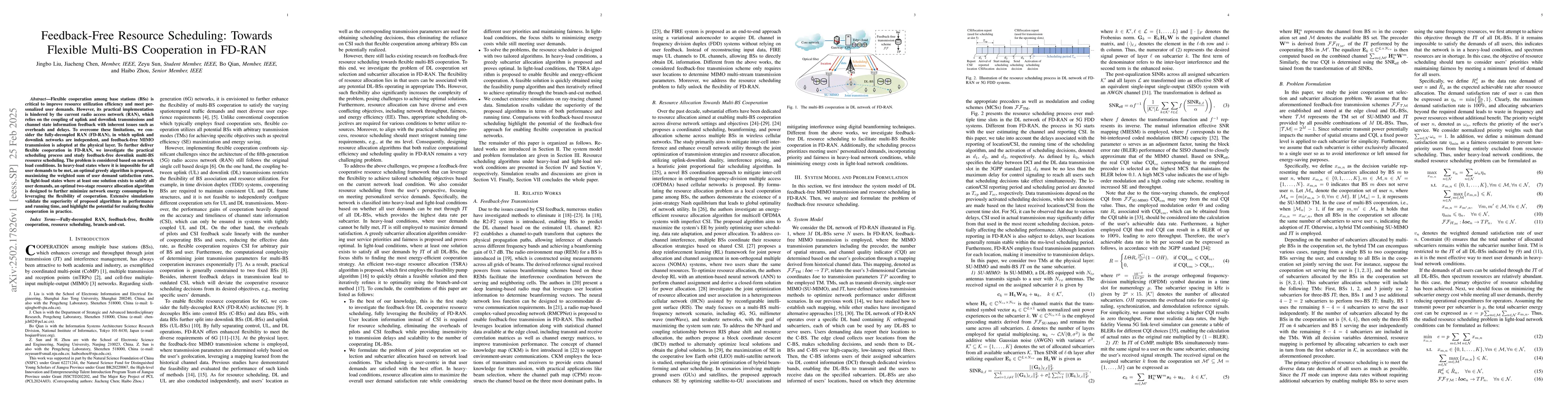 Thumbnail for Feedback-Free Resource Scheduling: Towards Flexible Multi-BS Cooperation
  in FD-RAN