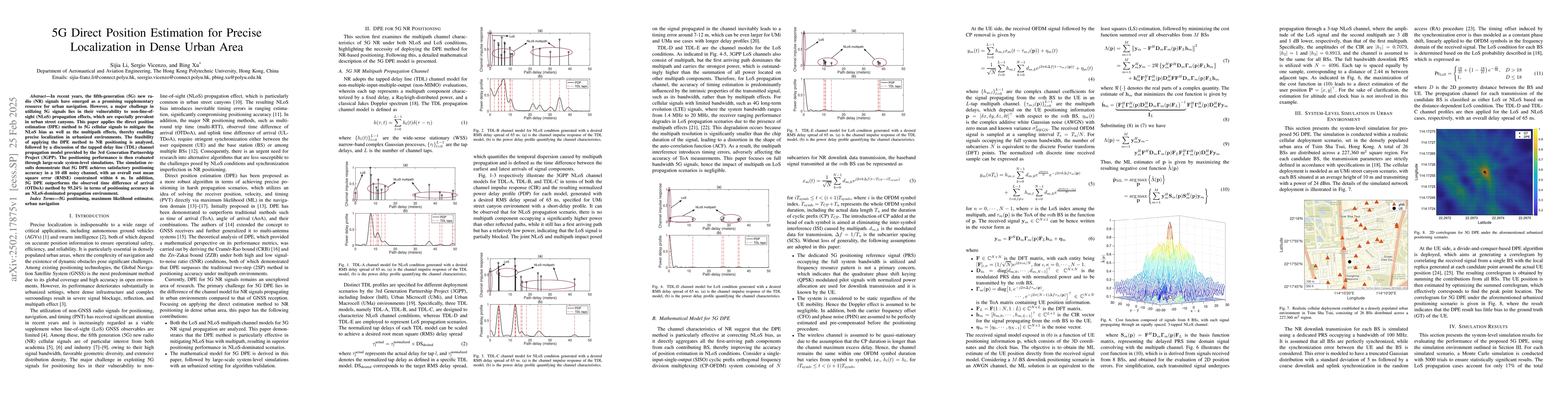 Thumbnail for 5G Direct Position Estimation for Precise Localization in Dense Urban
  Area