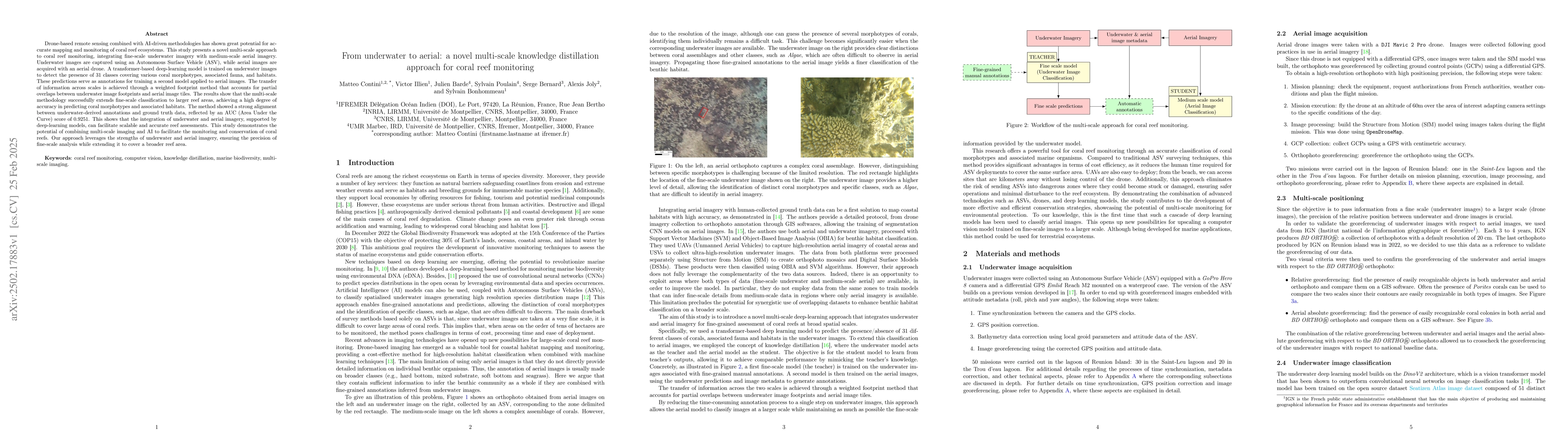 Thumbnail for From underwater to aerial: a novel multi-scale knowledge distillation
  approach for coral reef monitoring