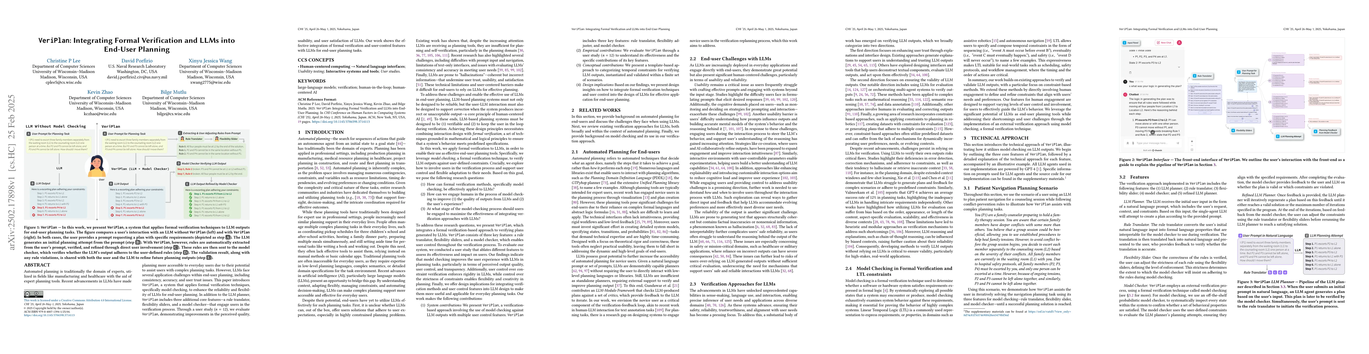 Thumbnail for VeriPlan: Integrating Formal Verification and LLMs into End-User
  Planning