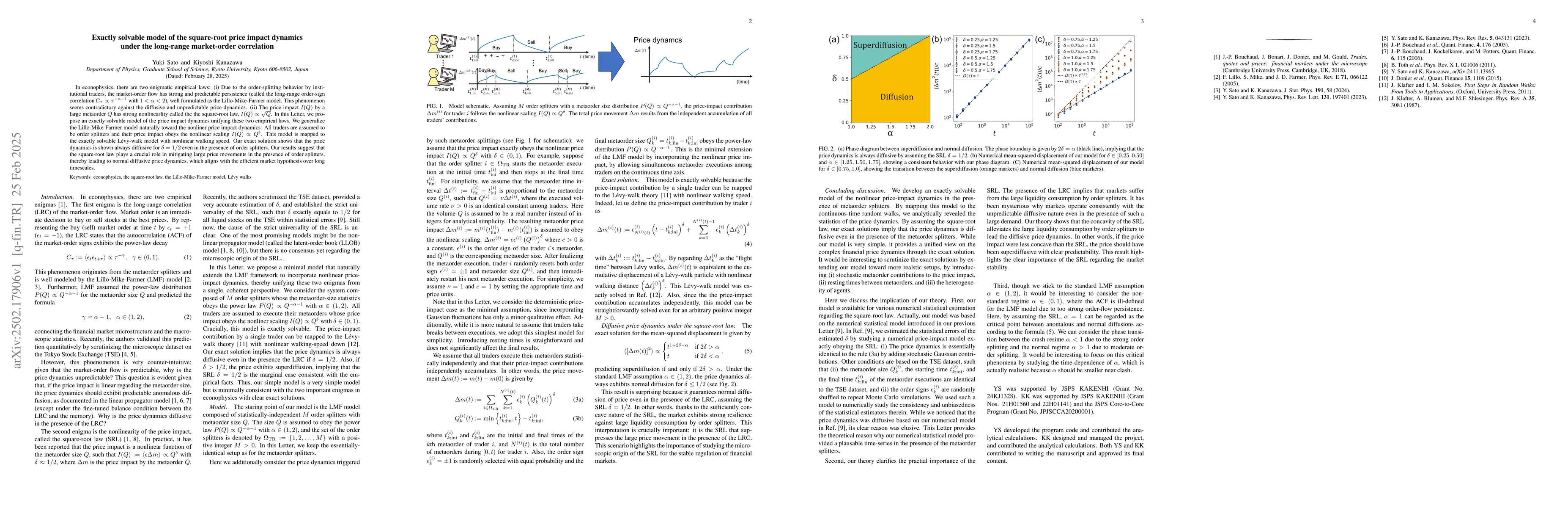 Thumbnail for Exactly solvable model of the square-root price impact dynamics under
  the long-range market-order correlation