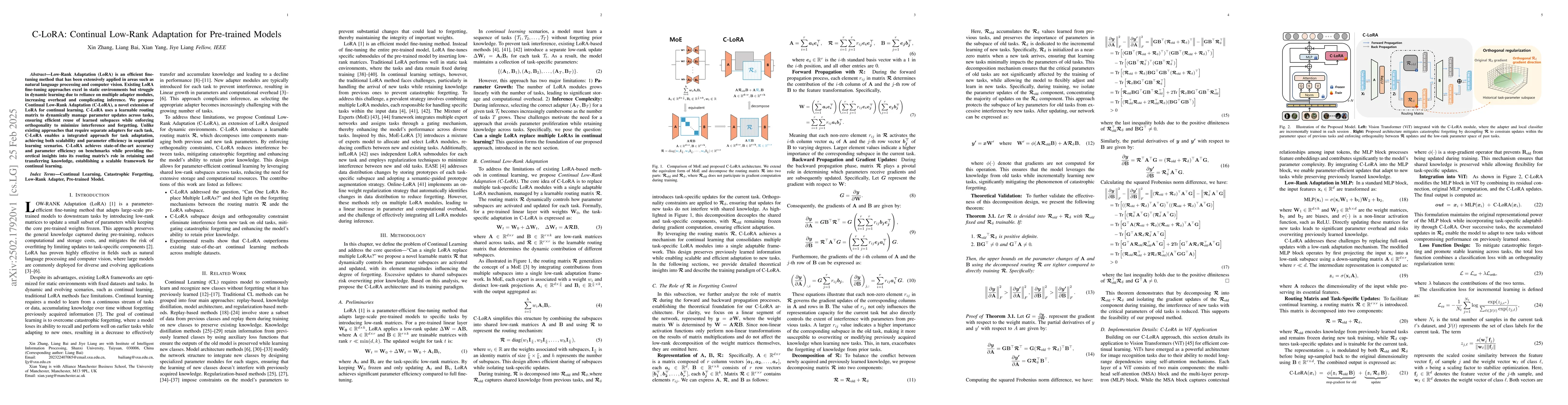 Thumbnail for C-LoRA: Continual Low-Rank Adaptation for Pre-trained Models