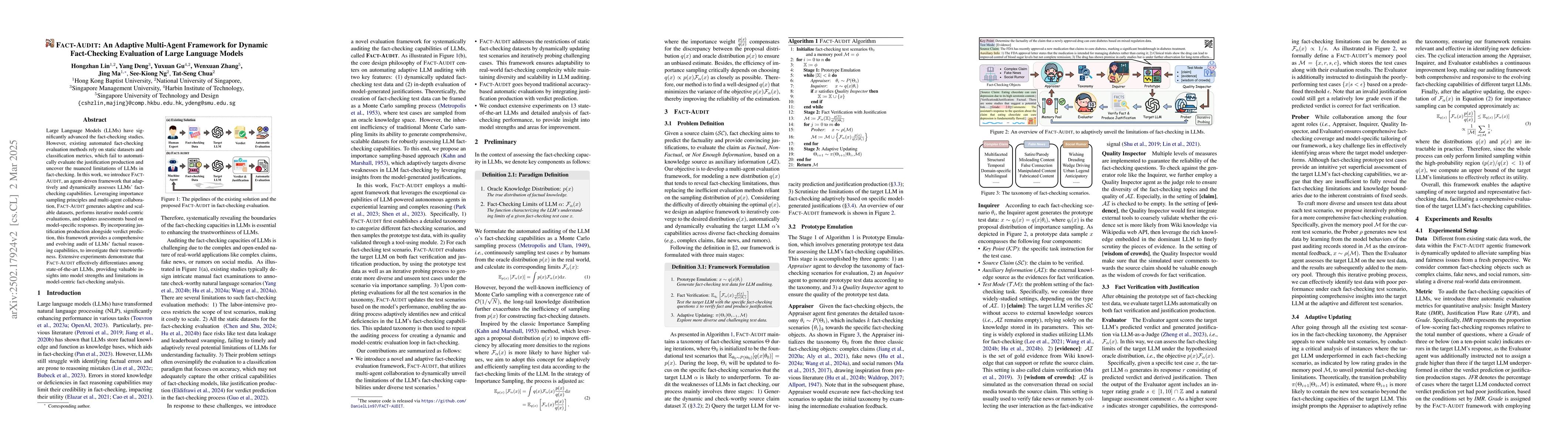 Thumbnail for FACT-AUDIT: An Adaptive Multi-Agent Framework for Dynamic Fact-Checking
  Evaluation of Large Language Models