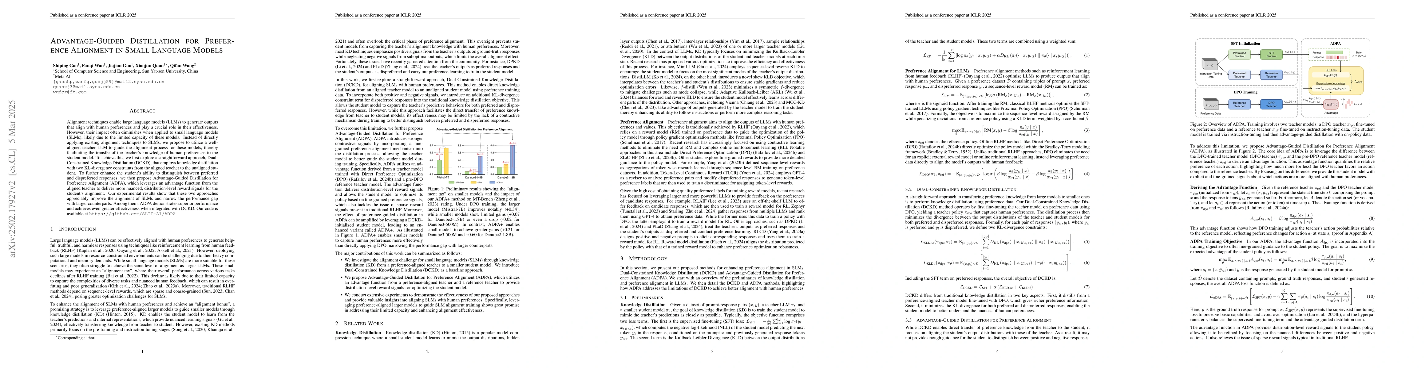 Thumbnail for Advantage-Guided Distillation for Preference Alignment in Small Language
  Models