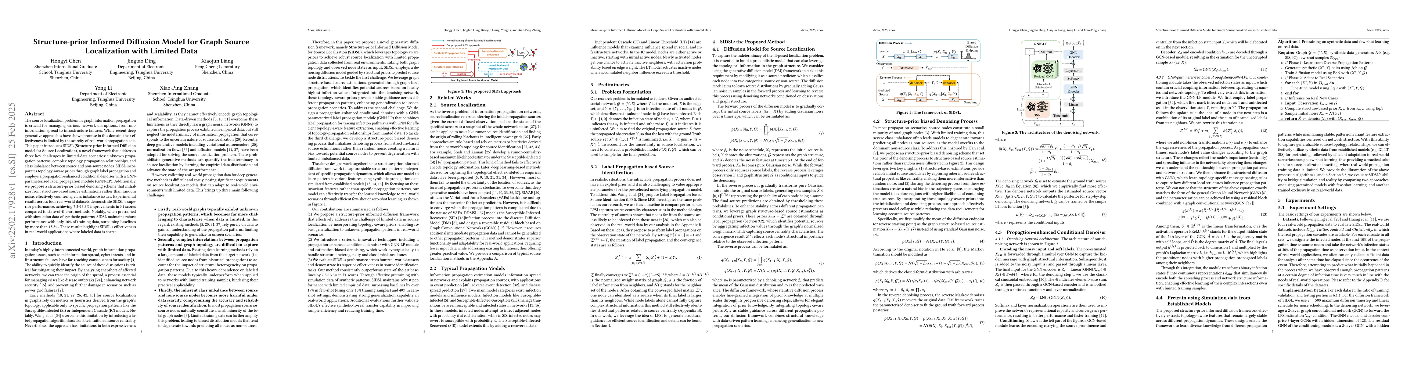 Thumbnail for Structure-prior Informed Diffusion Model for Graph Source Localization
  with Limited Data