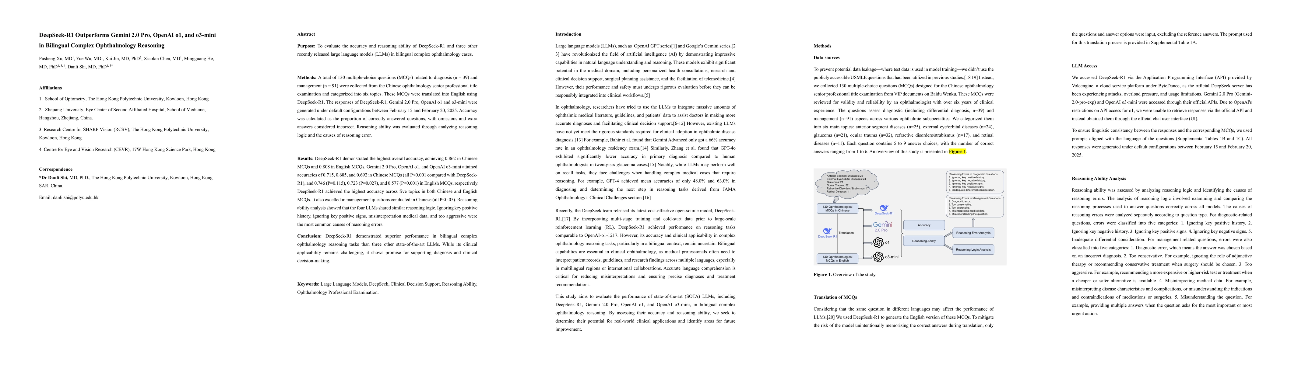 Thumbnail for DeepSeek-R1 Outperforms Gemini 2.0 Pro, OpenAI o1, and o3-mini in
  Bilingual Complex Ophthalmology Reasoning