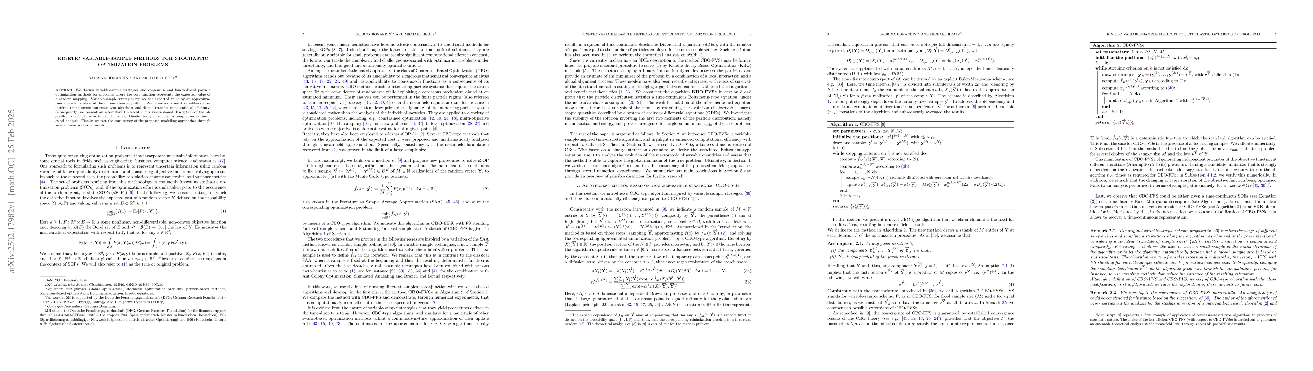 Thumbnail for Kinetic variable-sample methods for stochastic optimization problems