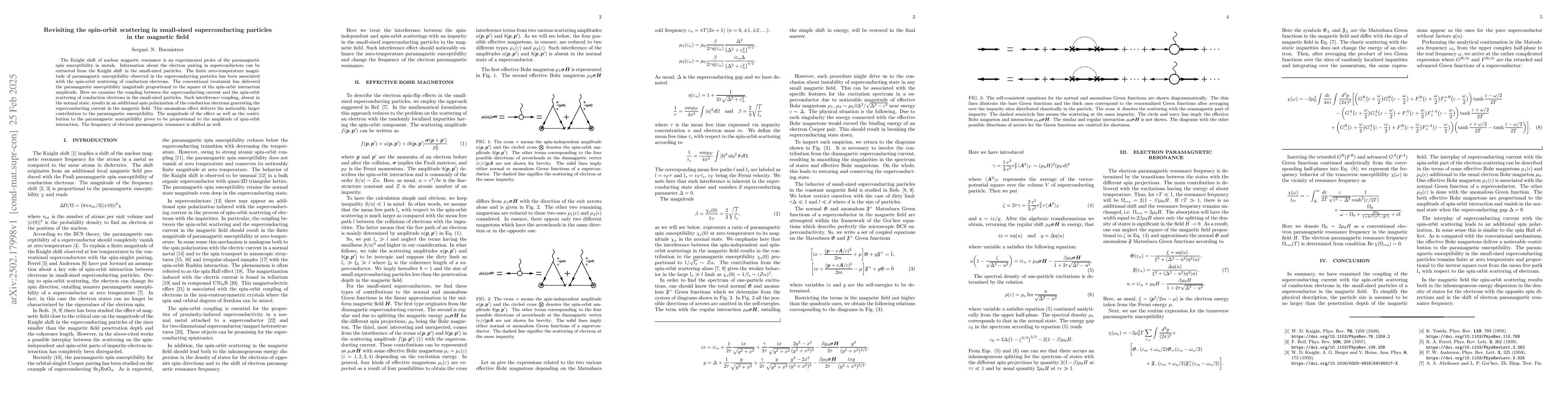 Thumbnail for Revisiting the spin-orbit scattering in small-sized superconducting
  particles in the magnetic field