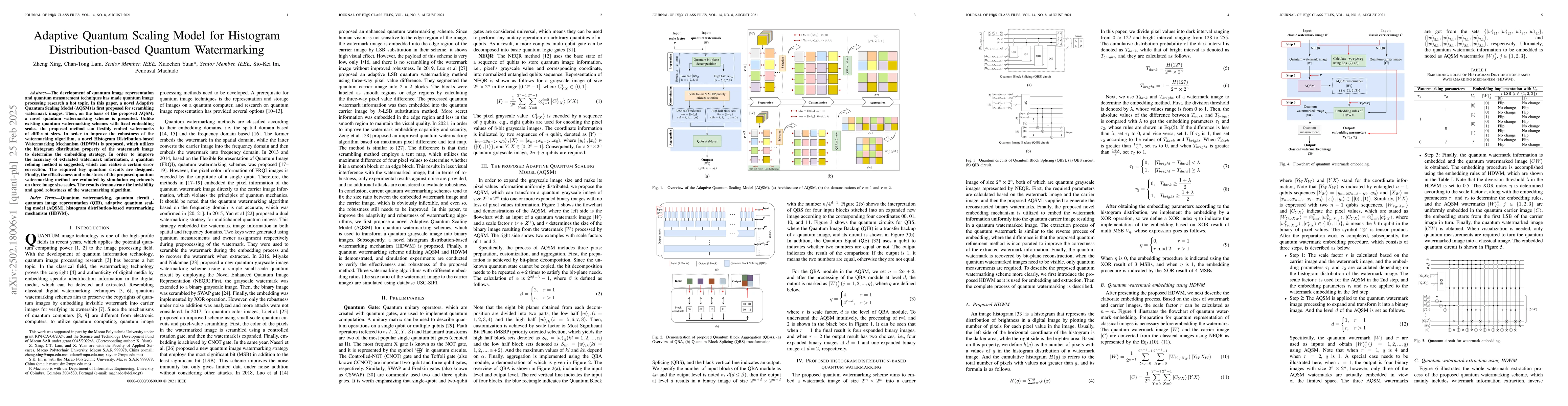Thumbnail for Adaptive Quantum Scaling Model for Histogram Distribution-based Quantum
  Watermarking
