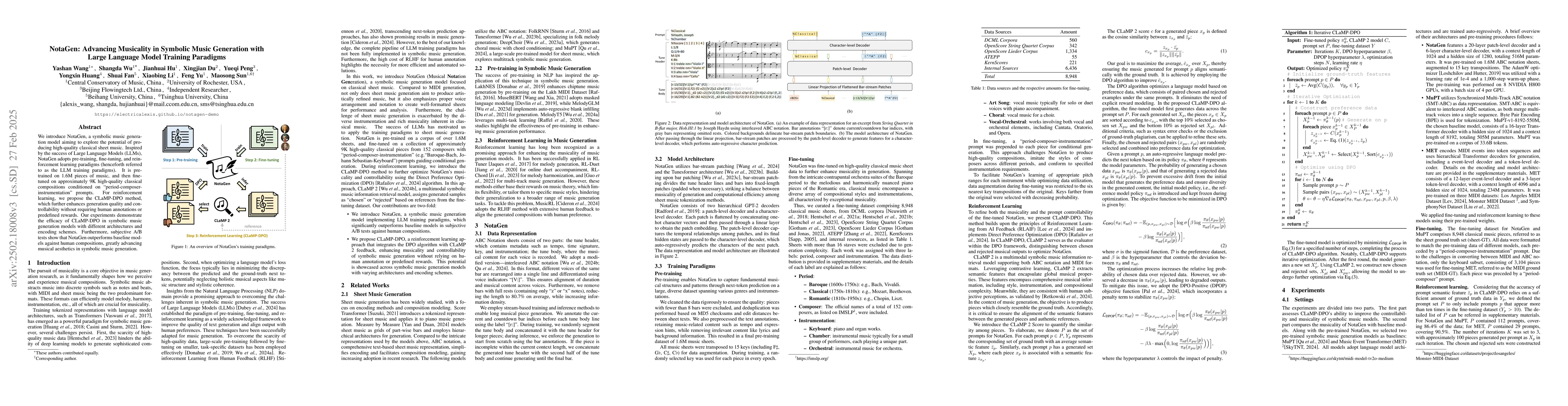 Thumbnail for NotaGen: Advancing Musicality in Symbolic Music Generation with Large
  Language Model Training Paradigms