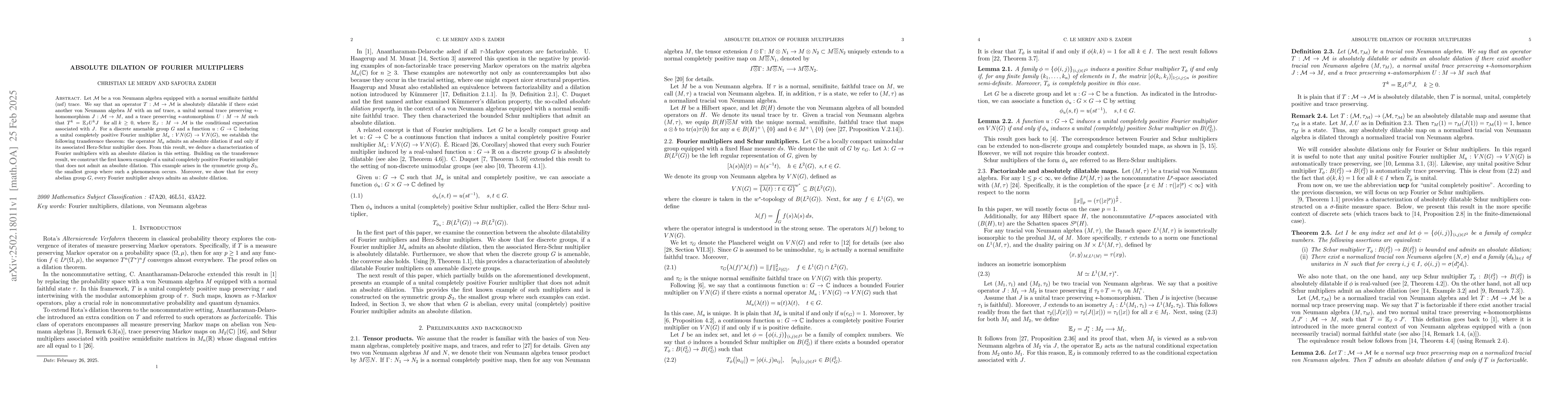 Thumbnail for Absolute dilation of Fourier multipliers