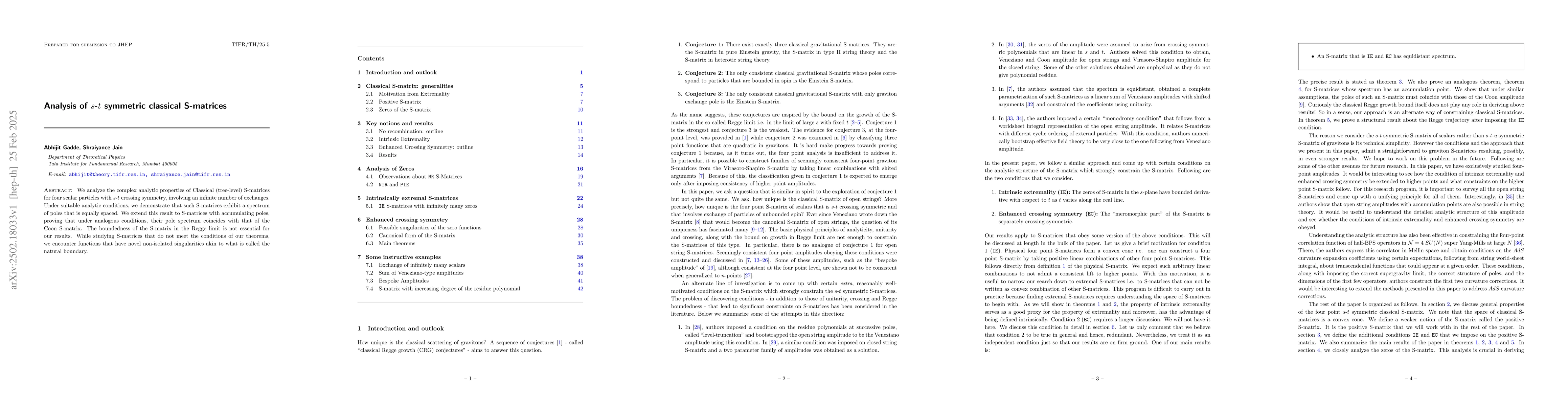Thumbnail for Analysis of s-t symmetric classical S-matrices