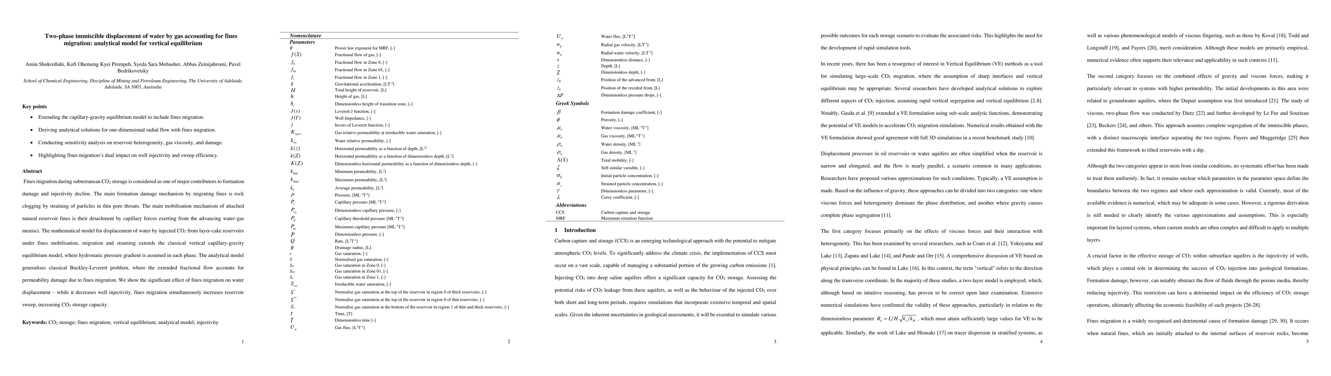 Thumbnail for Two-phase immiscible displacement of water by gas accounting for fines
  migration: analytical model for vertical equilibrium