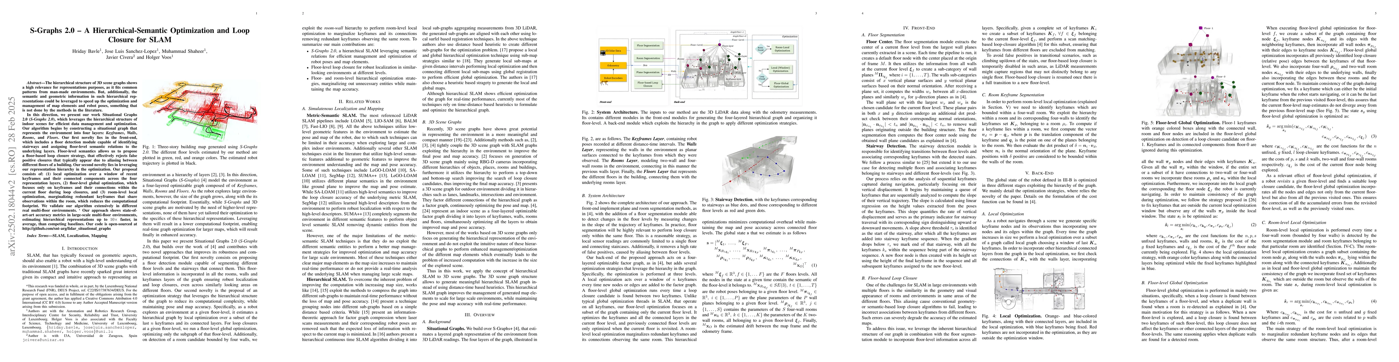 Thumbnail for S-Graphs 2.0 -- A Hierarchical-Semantic Optimization and Loop Closure
  for SLAM