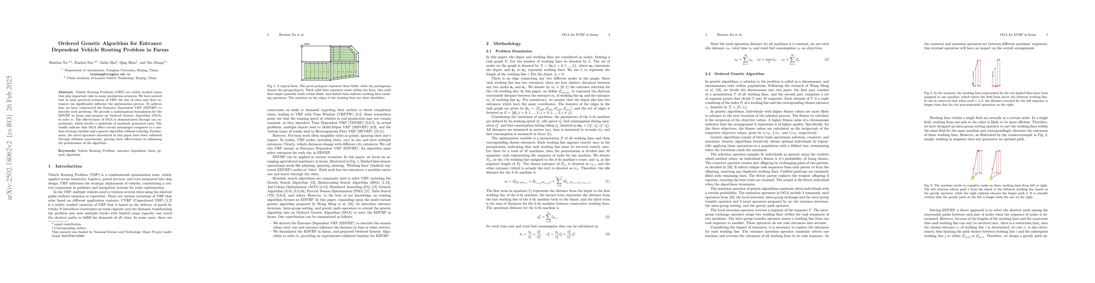 Thumbnail for Ordered Genetic Algorithm for Entrance Dependent Vehicle Routing Problem
  in Farms