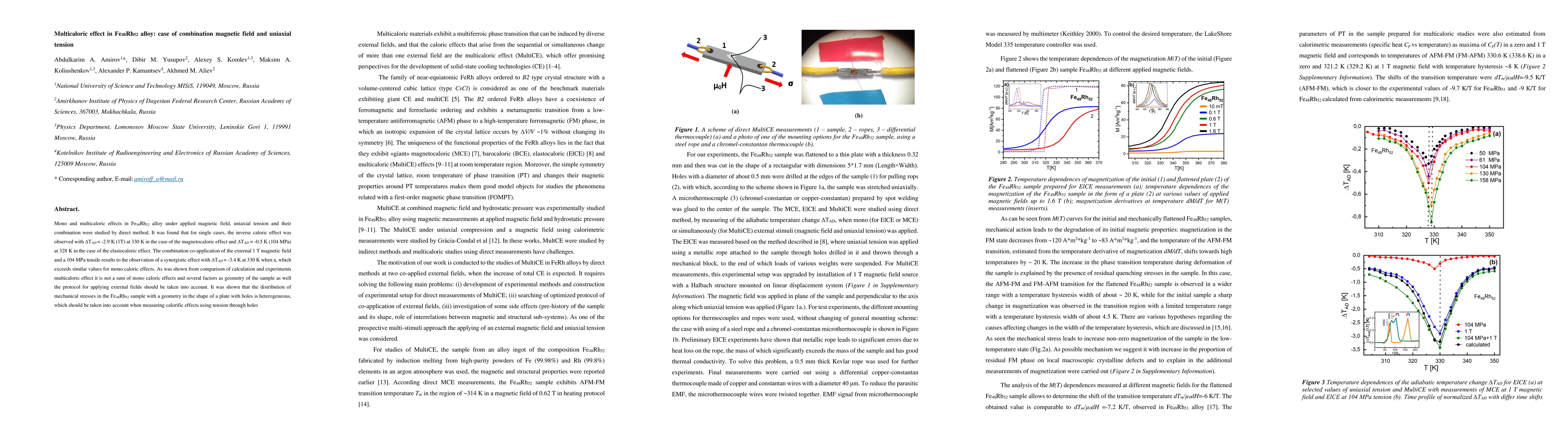Thumbnail for Multicaloric effect in Fe48Rh52 alloy: case of combination magnetic
  field and uniaxial tension