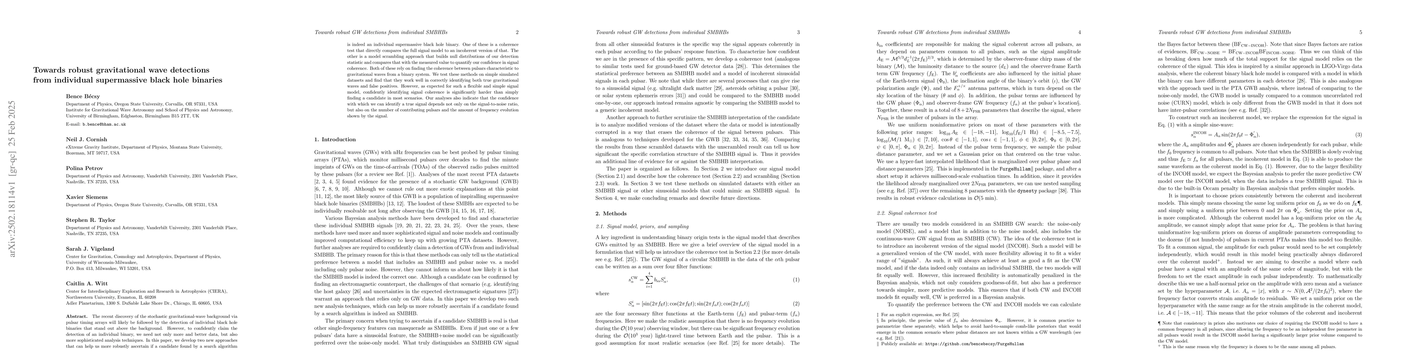 Thumbnail for Towards robust gravitational wave detections from individual
  supermassive black hole binaries
