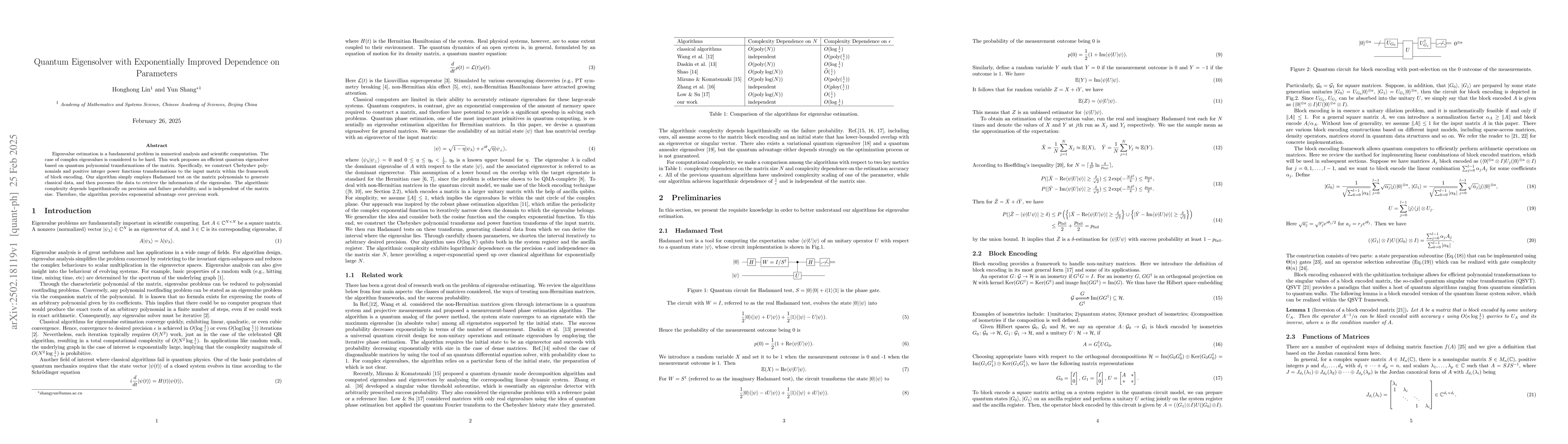 Thumbnail for Quantum Eigensolver with Exponentially Improved Dependence on Parameters