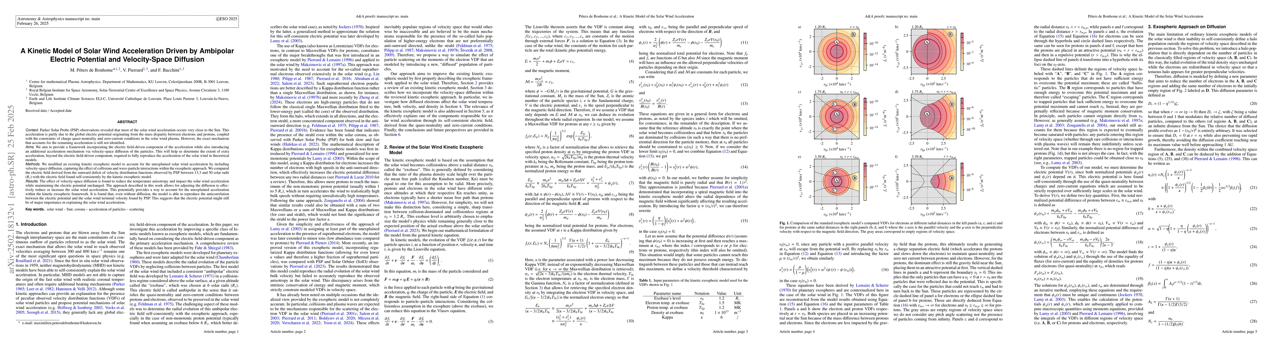 Thumbnail for A Kinetic Model of Solar Wind Acceleration Driven by Ambipolar Electric
  Potential and Velocity-Space Diffusion