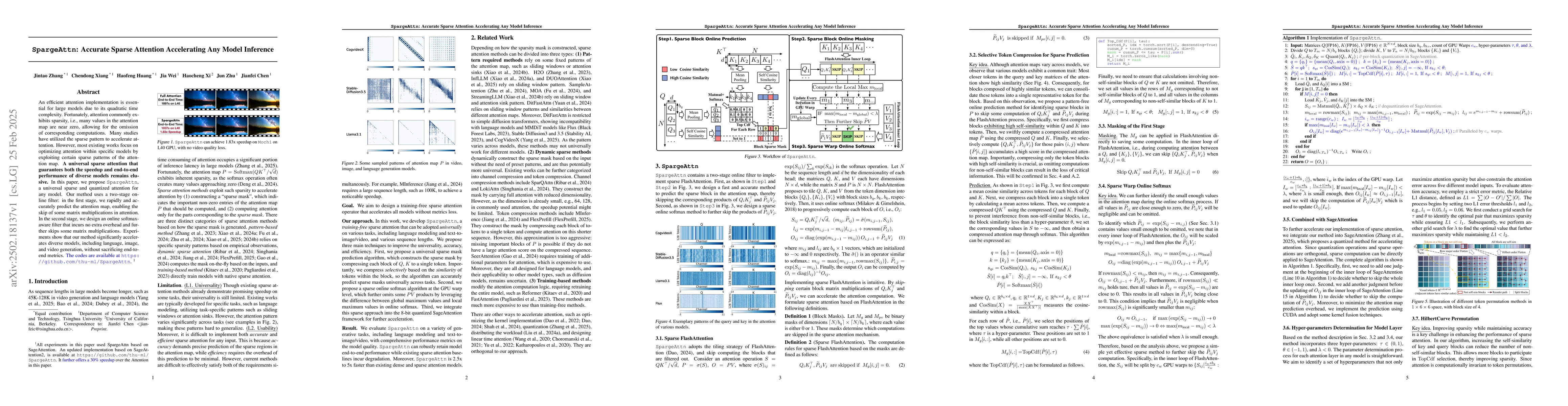 Thumbnail for SpargeAttn: Accurate Sparse Attention Accelerating Any Model Inference