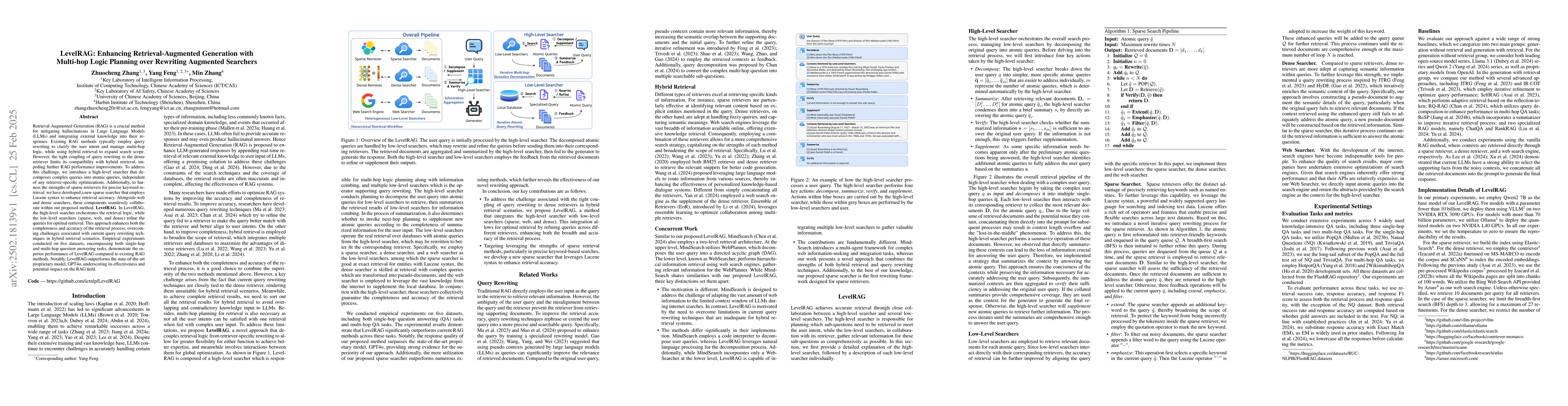 Thumbnail for LevelRAG: Enhancing Retrieval-Augmented Generation with Multi-hop Logic
  Planning over Rewriting Augmented Searchers