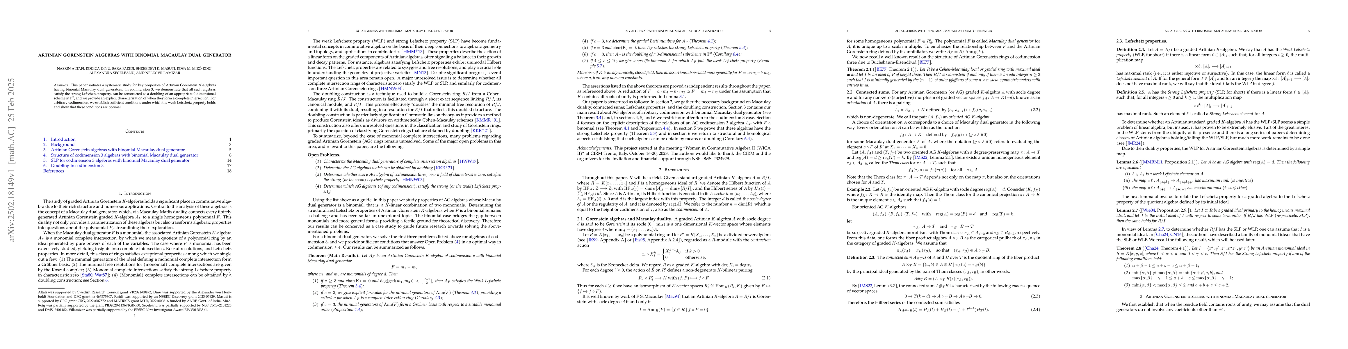 Thumbnail for Artinian Gorenstein algebras with binomial Macaulay dual generator