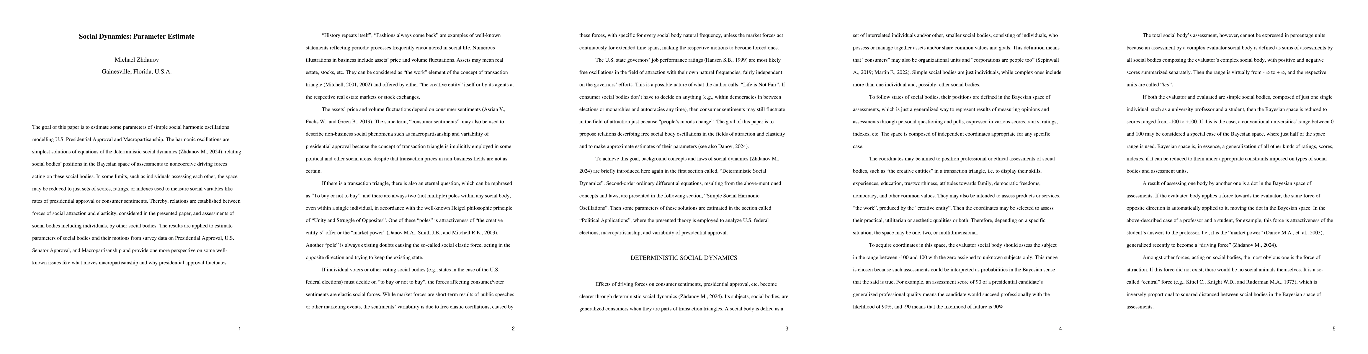 Thumbnail for Social Dynamics: Parameter Estimate