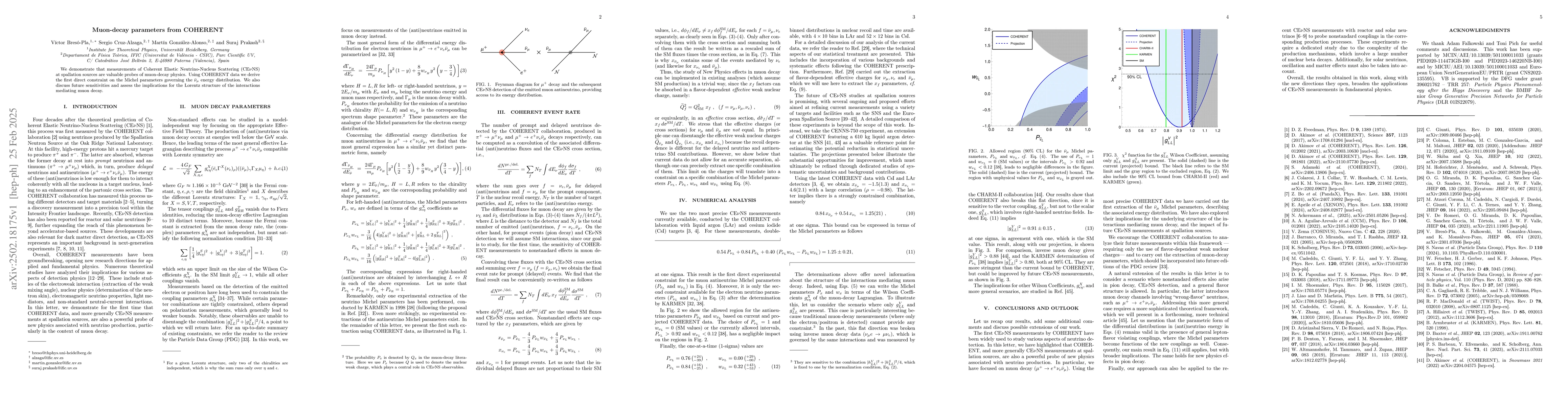 Thumbnail for Muon-decay parameters from COHERENT
