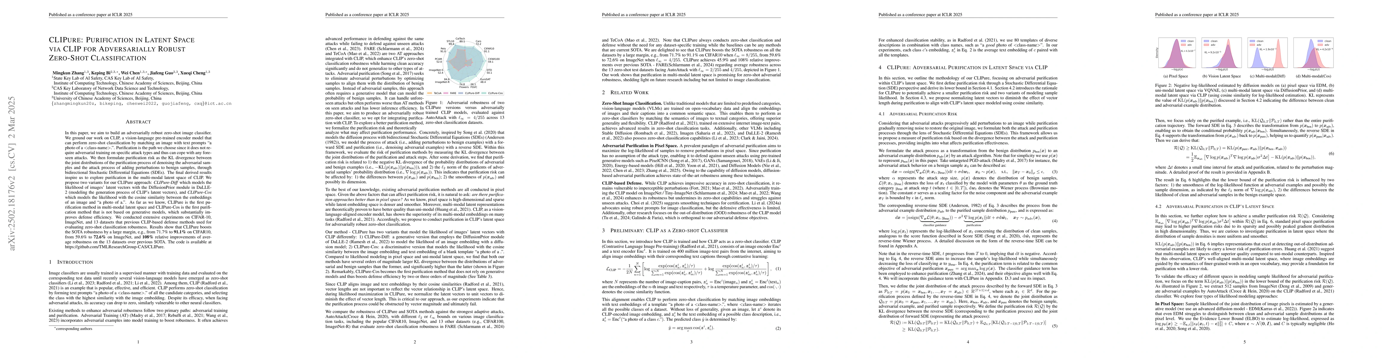 Thumbnail for CLIPure: Purification in Latent Space via CLIP for Adversarially Robust
  Zero-Shot Classification
