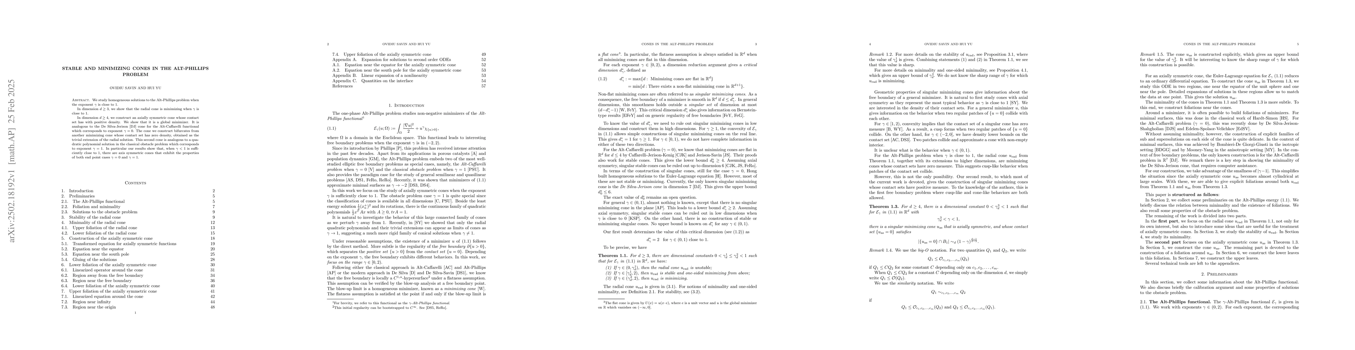 Thumbnail for Stable and Minimizing Cones in the Alt-Phillips Problem