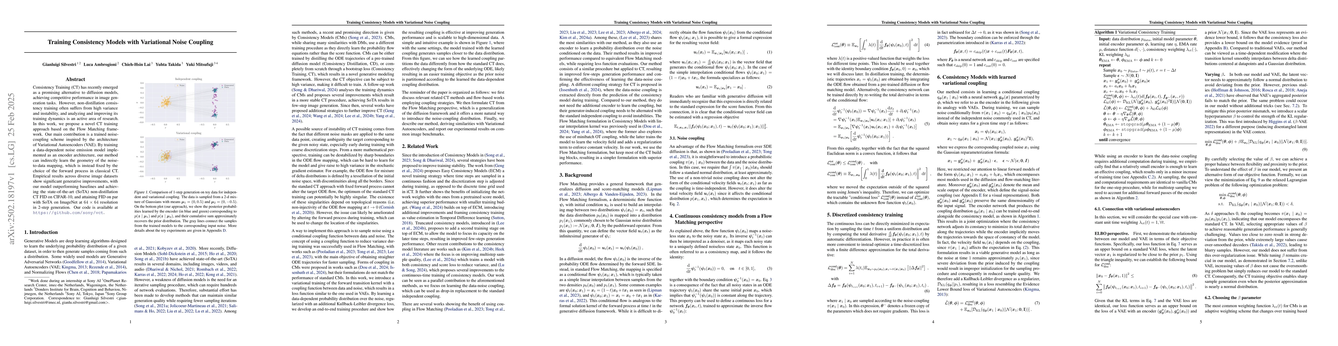 Thumbnail for Training Consistency Models with Variational Noise Coupling