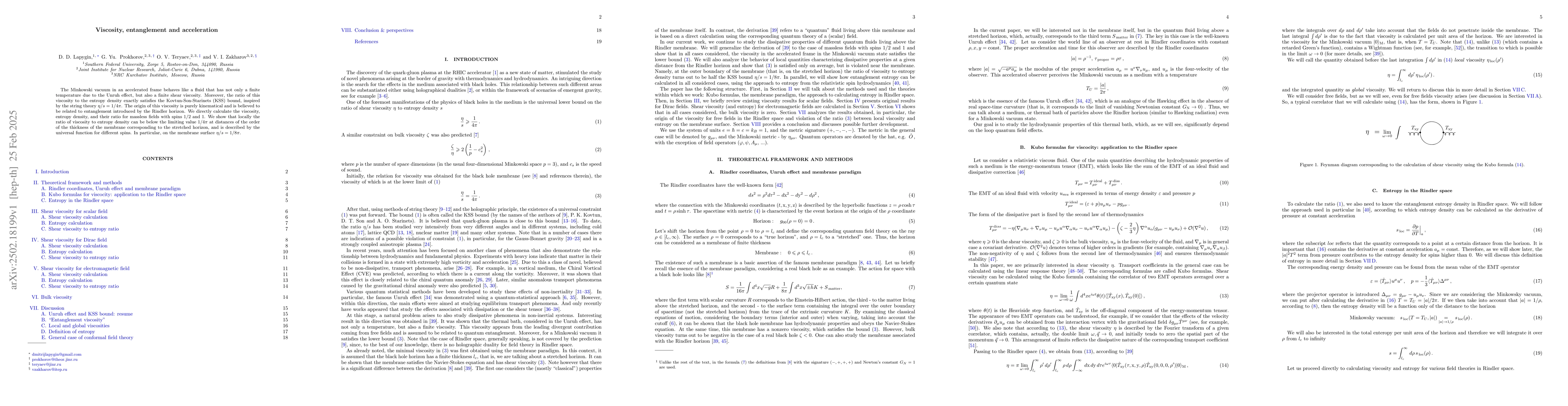 Thumbnail for Viscosity, entanglement and acceleration