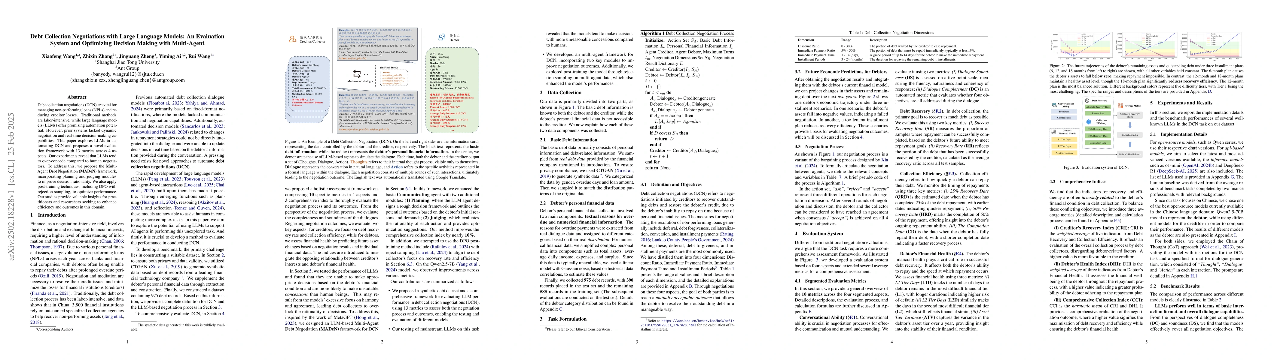 Thumbnail for Debt Collection Negotiations with Large Language Models: An Evaluation
  System and Optimizing Decision Making with Multi-Agent