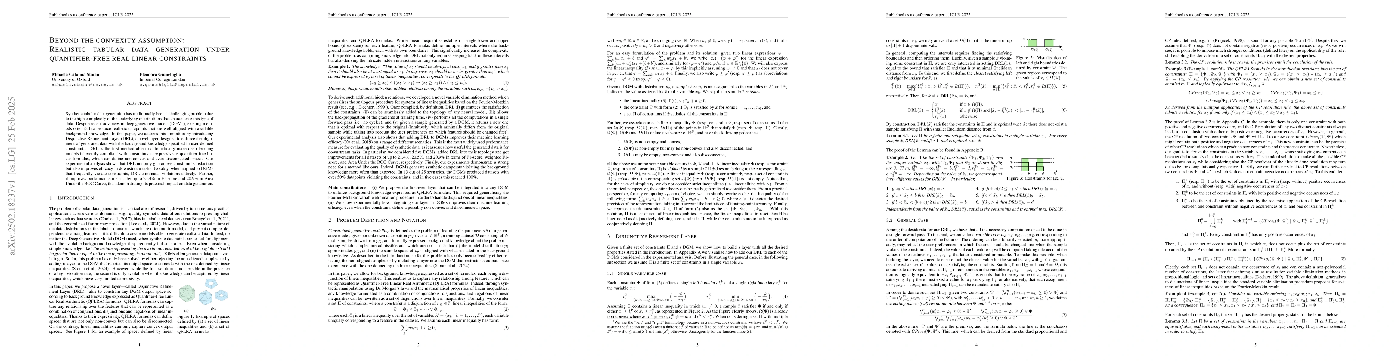 Thumbnail for Beyond the convexity assumption: Realistic tabular data generation under
  quantifier-free real linear constraints