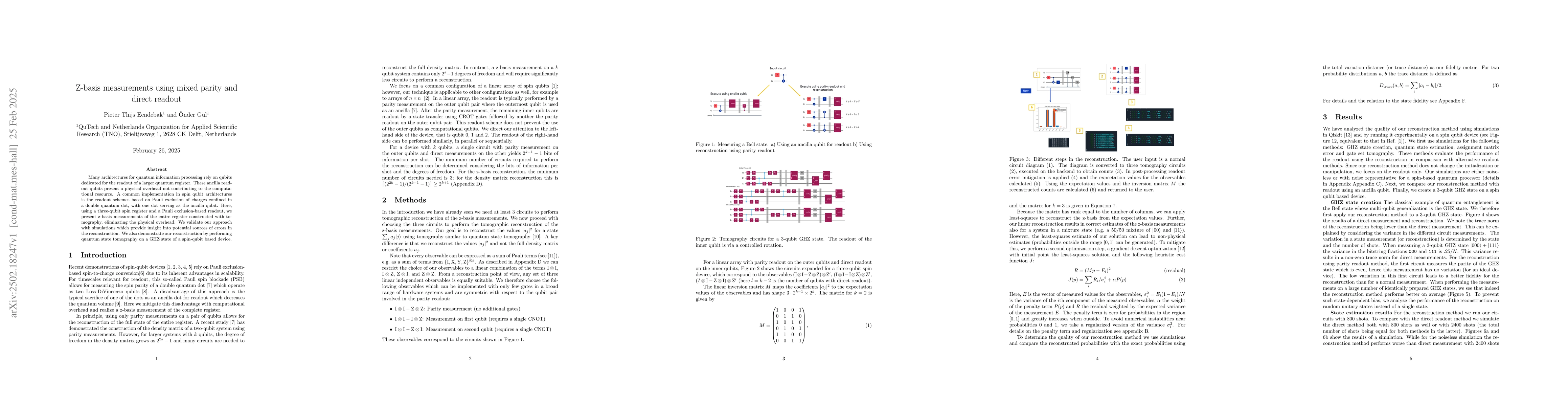 Thumbnail for Z-basis measurements using mixed parity and direct readout