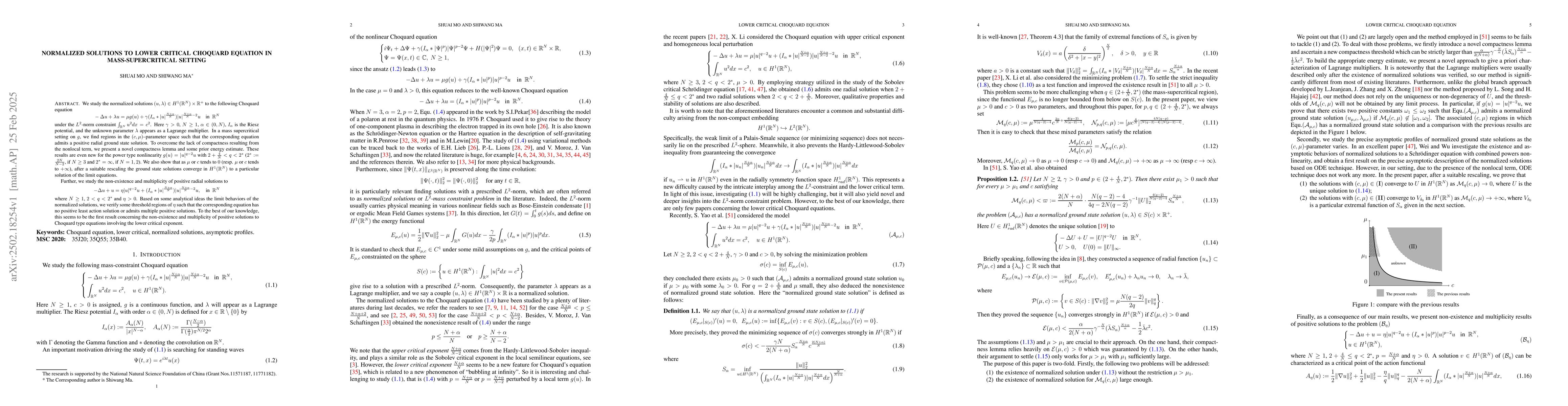 Thumbnail for Normalized solutions to lower critical Choquard equation in
  mass-supercritical setting