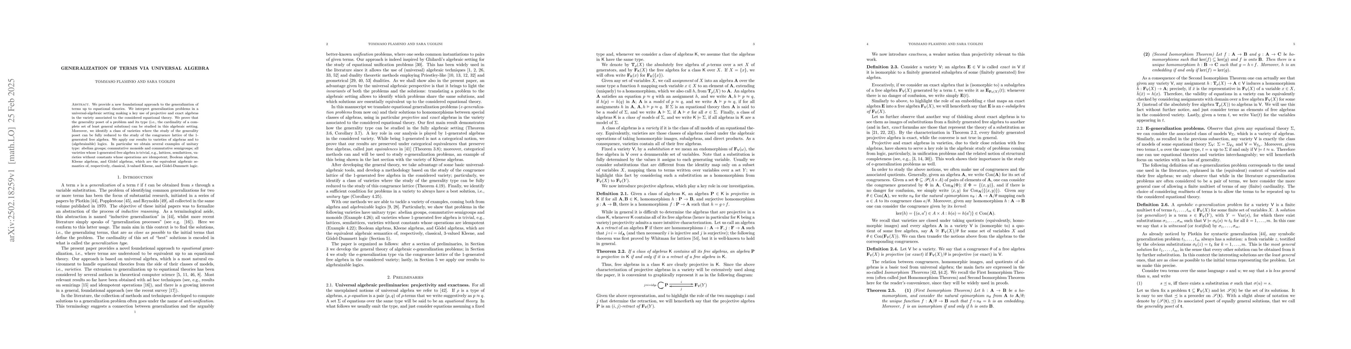 Thumbnail for Generalization of terms via universal algebra
