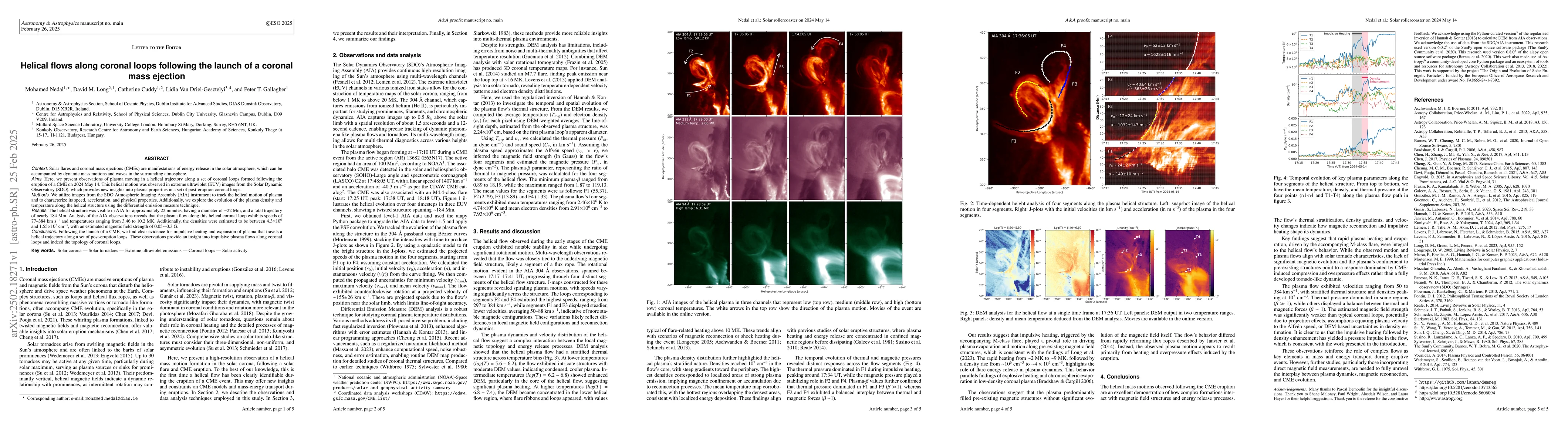 Thumbnail for Helical flows along coronal loops following the launch of a coronal mass
  ejection