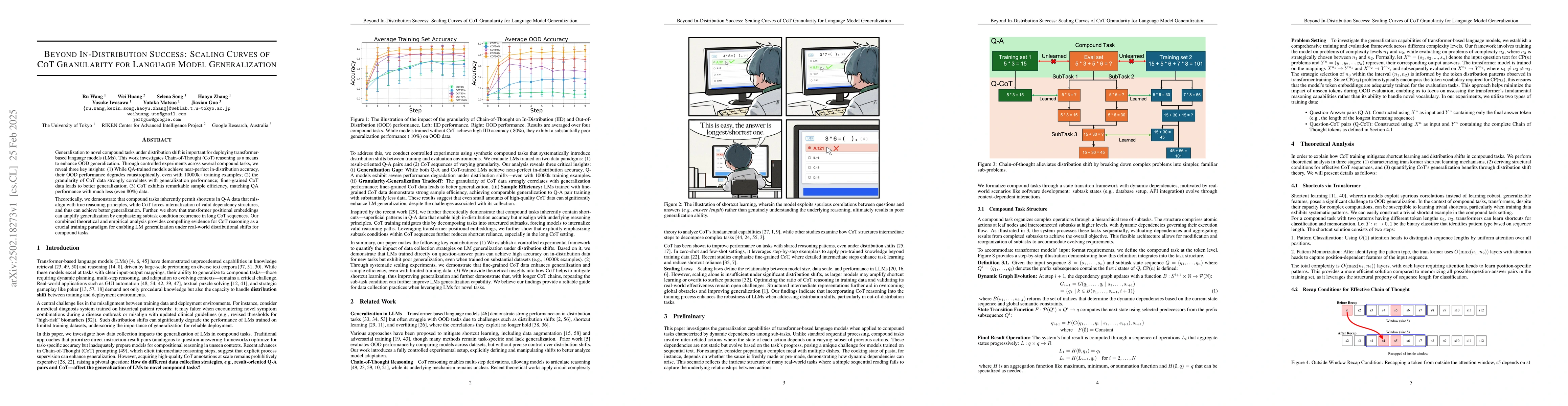 Thumbnail for Beyond In-Distribution Success: Scaling Curves of CoT Granularity for
  Language Model Generalization