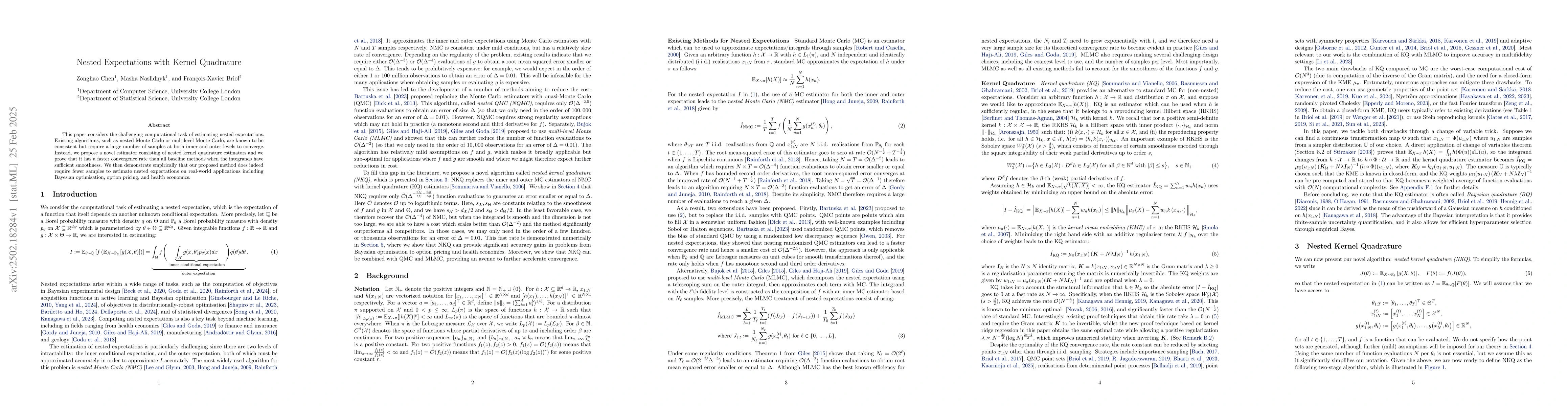 Thumbnail for Nested Expectations with Kernel Quadrature