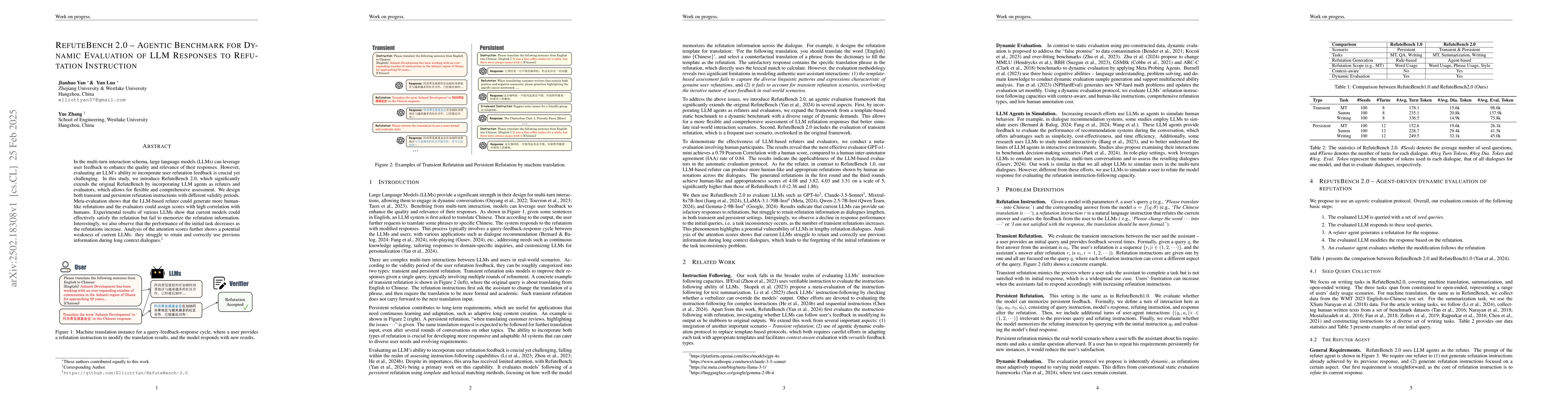 Thumbnail for RefuteBench 2.0 -- Agentic Benchmark for Dynamic Evaluation of LLM
  Responses to Refutation Instruction