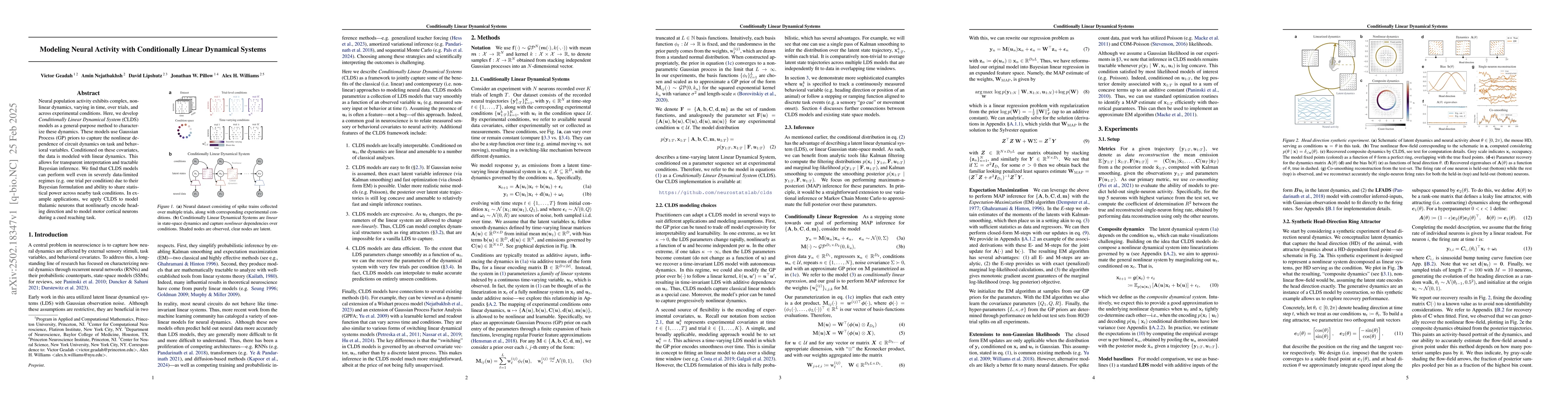 Thumbnail for Modeling Neural Activity with Conditionally Linear Dynamical Systems