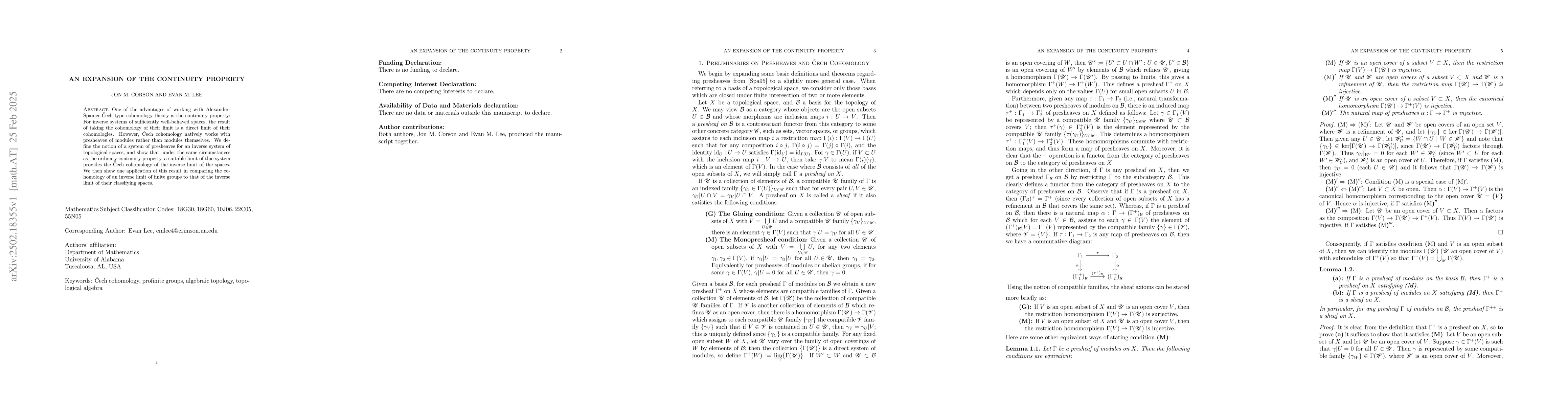 Thumbnail for An Expansion of the Continuity Property