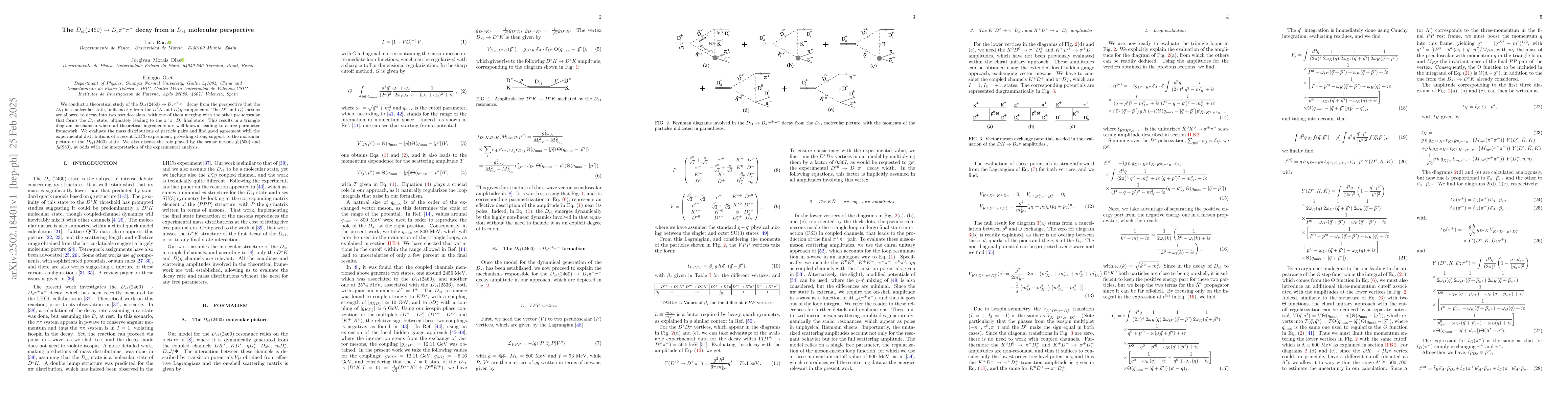 Thumbnail for The $D_{s1}(2460) \to D_s π^+ π^- $ decay from a $D_{s1}$ molecular
  perspective