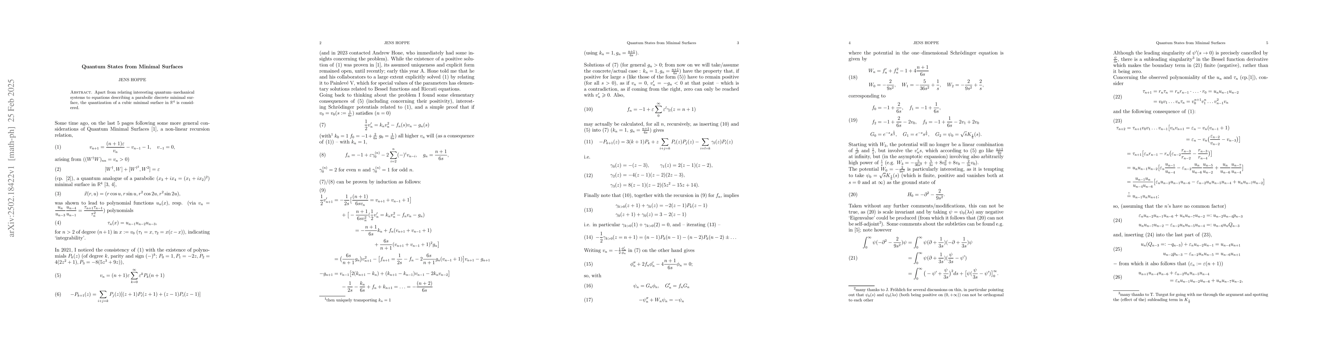 Thumbnail for Quantum States from Minimal Surfaces