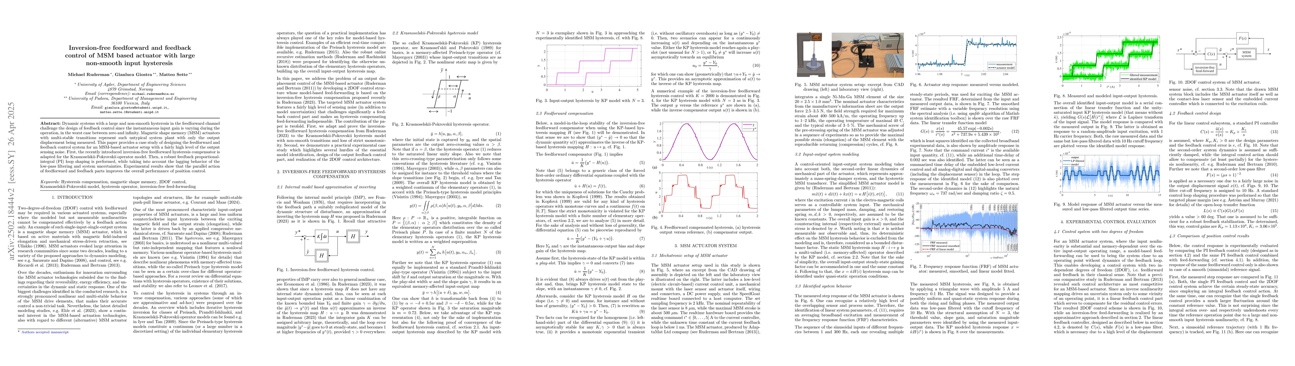 Thumbnail for Inversion-free feed-forward and feedback control of MSM based actuator
  with large non-smooth input hysteresis